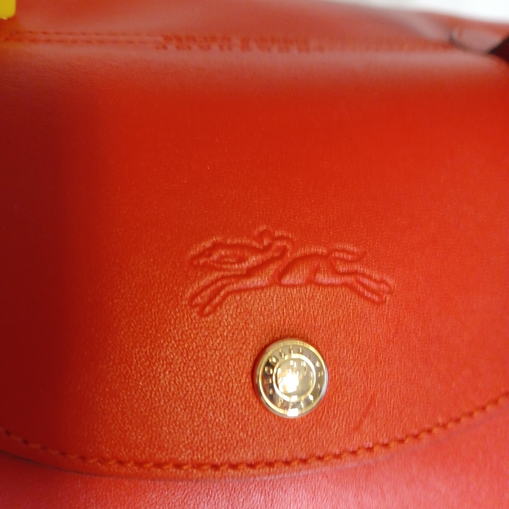 Longchamp Le Pliage Cuir Leather Satchel Handbag Purse - Picture 3 of 15